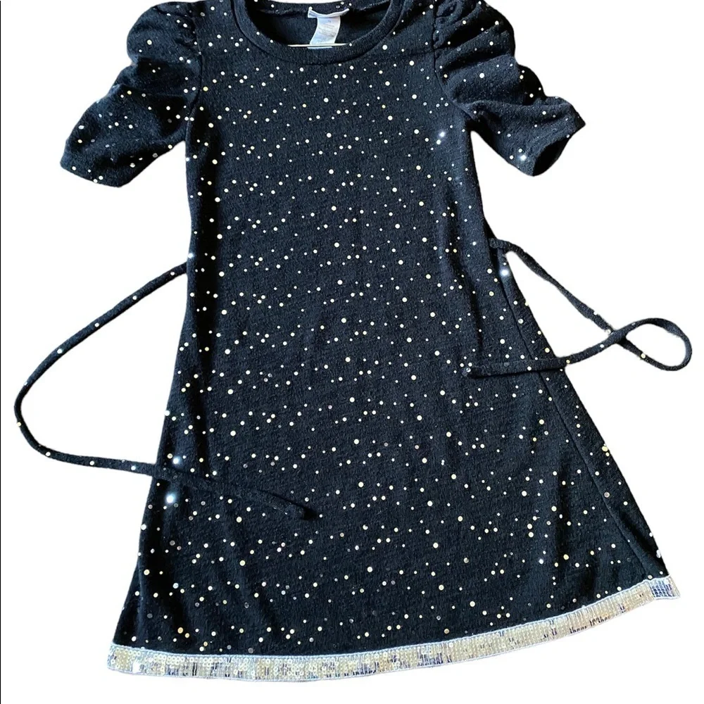 Jenny and me Girls special occasion black sequin dress size 10